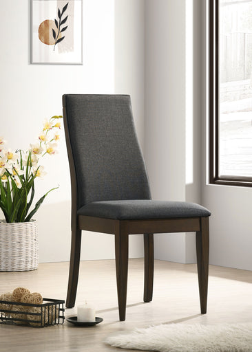 Wes Upholstered Side Chair (Set of 2) Grey and Dark Walnut image