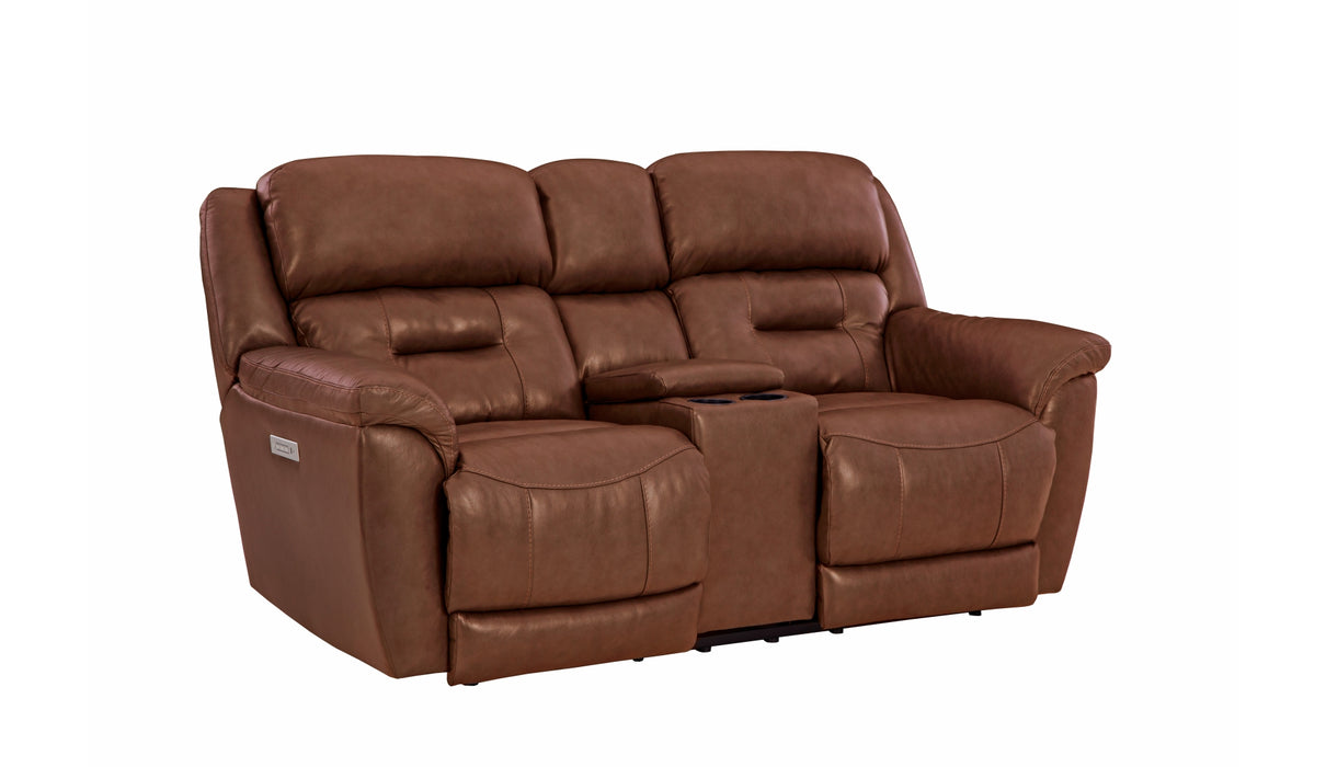 HomeStretch Contender Power Loveseat in Saddle