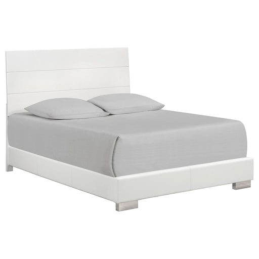 Felicity Eastern King Panel Bed Glossy White image