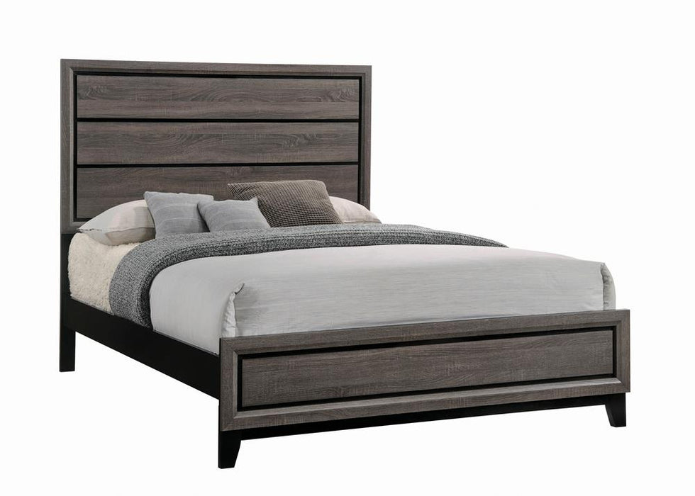 Watson Eastern King & Queen Bed Grey Oak and Black