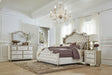Antonella 5-Piece Eastern King Upholstered Tufted Bedroom Set Ivory and Camel image