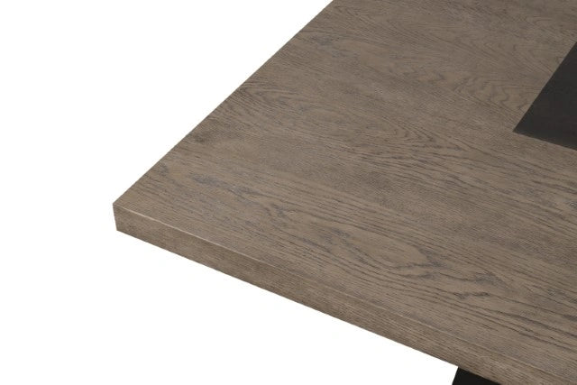 Broager 5 Pc Dining Table Set (White Caster Chairs) Walnut
