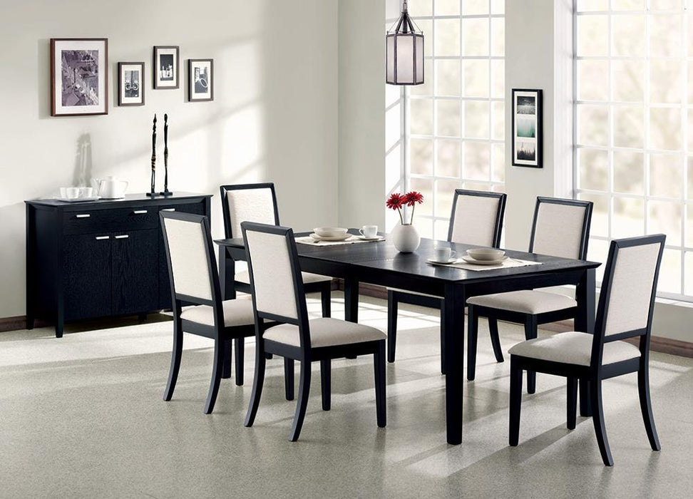 Louise Rectangular Dining Table with Extension Leaf Black