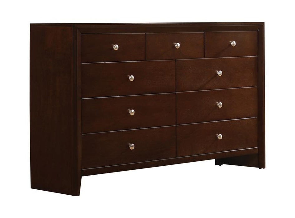 Serenity Rectangular 9-drawer Dresser Rich Merlot