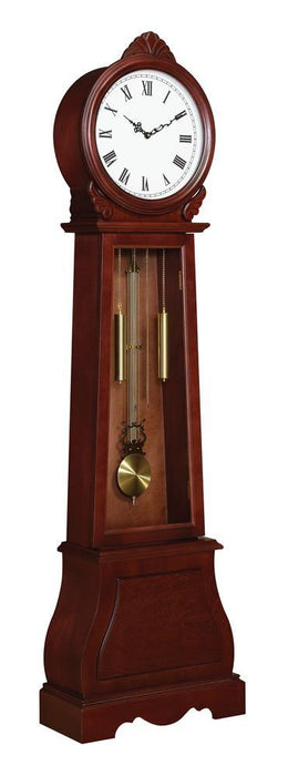Narcissa Grandfather Clock with Chime Brown Red