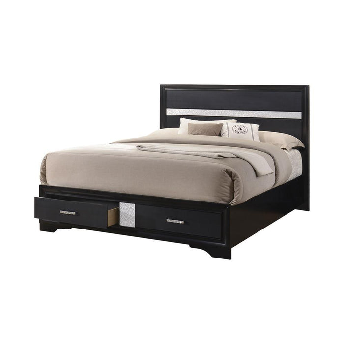 Miranda Queen 2-drawer Storage Bed Black