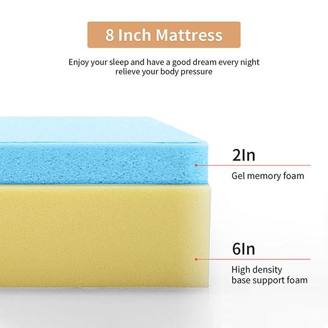 Artemisia 8" Cal. King, E.King, Full, & Queen Memory Foam Mattress