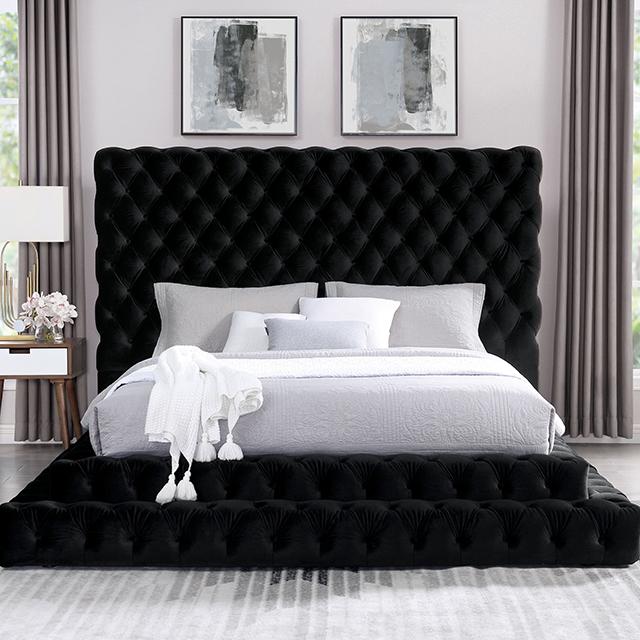 STEFANIA E.King & Queen Bed, Black & Gray