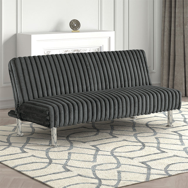 Hinwil Futon Sofa Bed Pink, Beige Grey, & Black