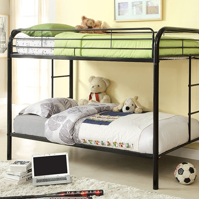 Rainbow Twin/Twin Bunk Bed Black, Silver, & White